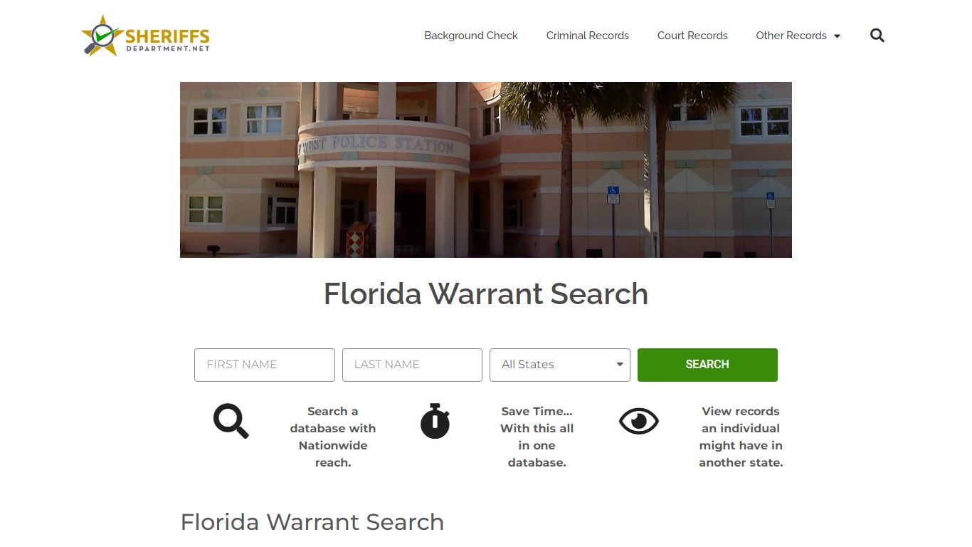 Florida Warrant Search - SheriffsDepartment.net